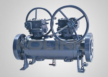 API 6D DBB Top Valfi Çift Blok &amp; Kanama, Balonlu Sıkı Dükkanlı, Flanged