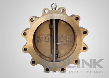 Bronz Çift Kapılı Wafer Kontrol Valfi C95800 AB300 Flanged Long Life Span