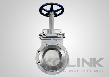 Koltuk koruması için SS Deflection Konusu ile Flanged Knife Gate valfi